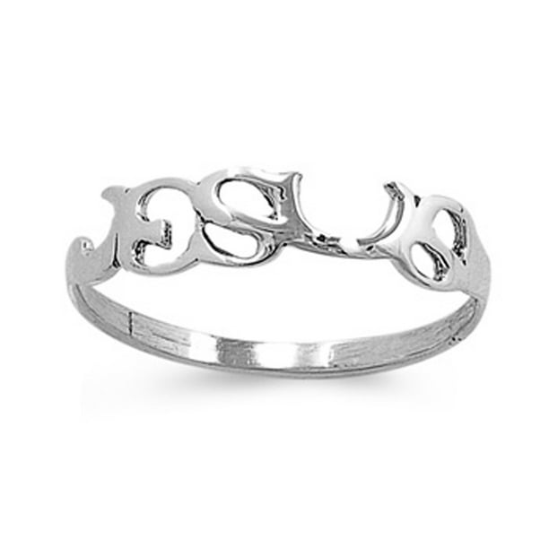 Sterling Silver Jesus Christ Ring for Women 7/8 inch Sizes 5 to 12 Sterling Silver Jesus Christ Ring for Women 7/8 inch Sizes 5 to 12